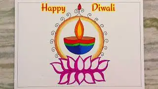 Diwali Drawing | Easy & Beautiful Diwali Festival Drawing | Deepavali Art for Beginners