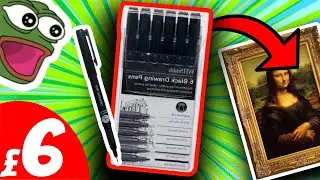 WHSMITH BLACK DRAWING PENS BUNDLE UNBOXING AND REVIEW || ONLY &pound;6 INSANE VALUE (CHANGED MY LIFE) 😱😱🤯🤯