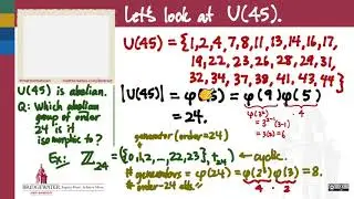 301.9 U(45) and Isomorphism Classes of Abelian Groups