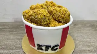 KFC Chicken Bucket Theme Cake | Fatema's Dream Bakery | #trending #easy #kfcfriedchicken
