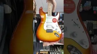 This Squier Strat is actually impressive! The neck feels smooth and the pickups sound great! #guitar