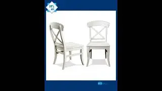 Harola Cross-back Dining Side Chairs in Set of 2, Smoky White Finish