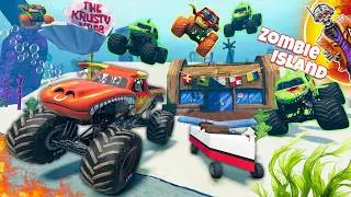 Monster Jam Deep Abyss: Save The Sea Monster Trucks From Zombie Megalodon! | BeamNG Drive
