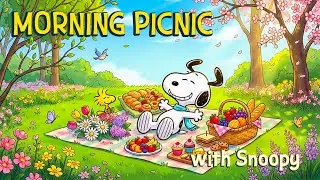 Jazz Morning Picnic with Snoopy 🎸🌸 | Tunes and Treats in the Great Outdoors