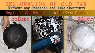 How to Clean A Wok with Sandpaper || Pan Restoration || Kitchen Hacks