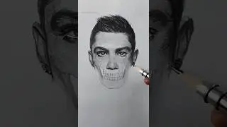 How to draw cristiano ronaldo ☠️  #art #artist #cartoon #drawing #satisfying #paint #shorts #ronaldo