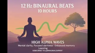 12Hz Binaural Beats &ndash; 10H Non-looping Audio for study and meditation | Alpha Waves | Black Screen