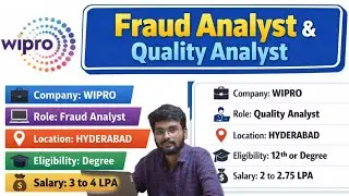 Wipro Fraud Analyst & Quality Analyst Jobs in Hyderabad ||👌Wipro Direct Interviews || #jobshyderabad