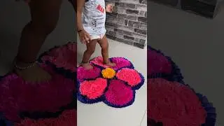♻️ 🌺 flower shape doormat 🌺 #handmade #shorts 🌺♻️