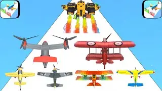 Plane Evolution 3D - Level Up Aircraft (Max Level) ASMR Gameplay - 1 vs Mx
