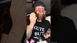 Sfx Temporary Face Tattoos + Zombie Contour #princesskrey #sfx #sfxartist #makeup #contour