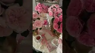 Tea Time 🌸🫖🎀 #shorts #pink #roses #teaparty #teatime #homedecor #girly #bridal #flowers #dreamy