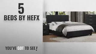 Top 10 Hefx Beds [2018]: Lancaster Eastern King Bed in Black Vinyl