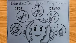 International day against drug abuse drawing// Drug awareness poster drawing 2023.