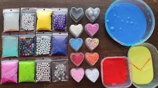 Making Slime with Bags Old Slime and Foam Beads