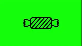 Animated Candy  Icon on Green Screen With Pop-up Sound