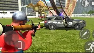 DINOSAUR AND POLICE ATTACK VIDEO INDIAN BIKE DRIVING 3D GAME #indianbikesdrivinggame 