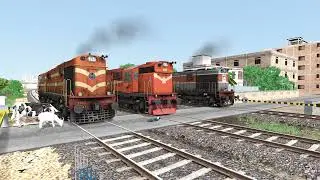 4 DIFFERENT SHEDS ALCO LOCOMOTIVE AT UNMANNED CROSSING | INDIAN TRAIN SIMULATOR