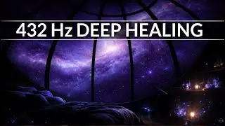 432Hz Deep Sleep Healing 🌌 Stop Overthinking & Anxiety • Space Ambience (Black screen after 1h)