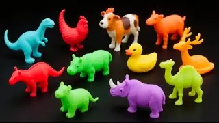 Cleaning animals cow duck goose horse chicken elephant crocodile goat bear dog zebra dinosaur