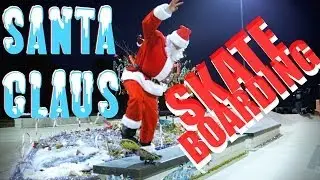 Santa Claus Skateboarding.