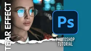 How to add paper tear effect in Photoshop.