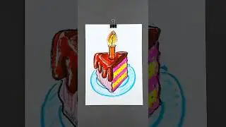 That draws cake for birthday party 🥳 #cute ￼