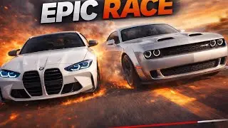 Bmw m3 vs dodge hellcat epic race ☠️