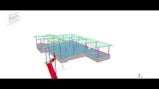 Truss Work Above a Building | 3D model | Ferroca Building Systems
