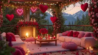 Enchanted Valentine&rsquo;s Day Cozy Porch 💕🎶 Soft Jazz & Rain Ambience for Relaxation