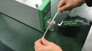 Our tube sealer at Medlab Dubai! Customers testing its precision and reliability in action
