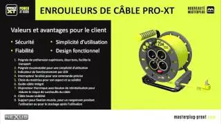 Masterplug enrouleurs El&eacute;ctriques Pro-XT caract&eacute;ristiques
