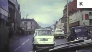 1961 POV from front of Car Driving Through Stockton on Tees, UK