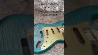 Beautiful Gold And Blue Strat!#customparts #guitarbody #stratocaster