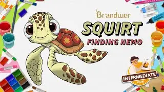 How to Draw Squirt from Finding Nemo | Easy Step-by-Step Tutorial