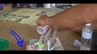Funny cute baby Leo monkey confuse to his father about milks