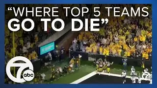 Jim Harbaugh on playing Iowa at Kinnick Stadium