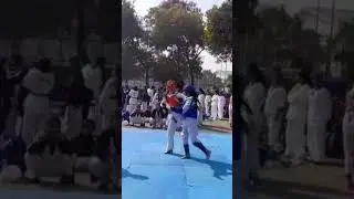 #my daughter in taekwondo blue chest guard