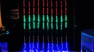 LED Multi Colours Waterfall Curtain Backdrop Lights 2.4M X 2.4M | VickySun.com.au