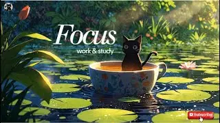 1 Hour Lofi Rain for Focus | Cozy Ghibli Cat in Cup 🌧️ Aesthetic Study Ambience