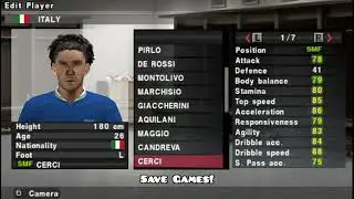 PES 2014 ITALY All National Team Players (Europe A) Pro Evolution Soccer PS2 ⚽️