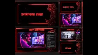 Samurai Black and Red Stream Overlay &ndash; Bold, Immersive Design for Twitch & OBS