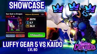 Luffy Gear 5 vs Kaido + Crusaders Nivel 80 | Showcase en Espa&ntilde;ol del Duelo Yonko Definitivo #roblox