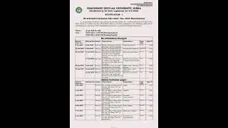 CDLU date sheet 2022;Re-scheduled/changed;Added/Inclusion paper