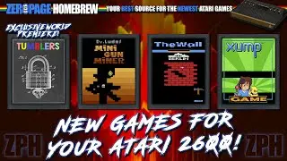 Tumblers EXCLUSIVE PREMIERE for Atari 2600 PLUS Minigun Miner (Update) and NEW theWall and Xump
