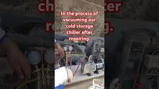 In the process of vacuuming our cold storage chiller after repairing. #skilledworkers #hvacservice