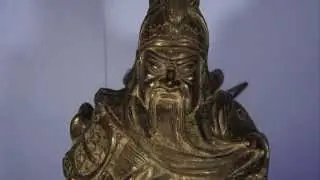 ANTIQUE CHINESE ZITAN WOOD CARVED WARRIOR