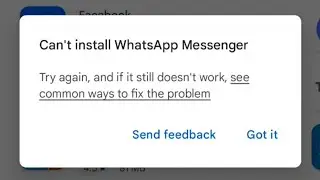 Can't install whatsapp messenger || playstore can't install whatsapp messenger 