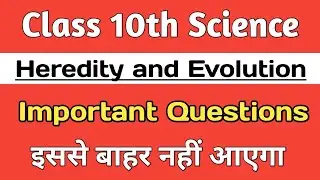 Cbse Board 2020 || Science class 10 important questions || Science Class 10 Heredity and evolution