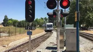 VTA Light Rail blue Line Arriving at Santa Teresa station￼